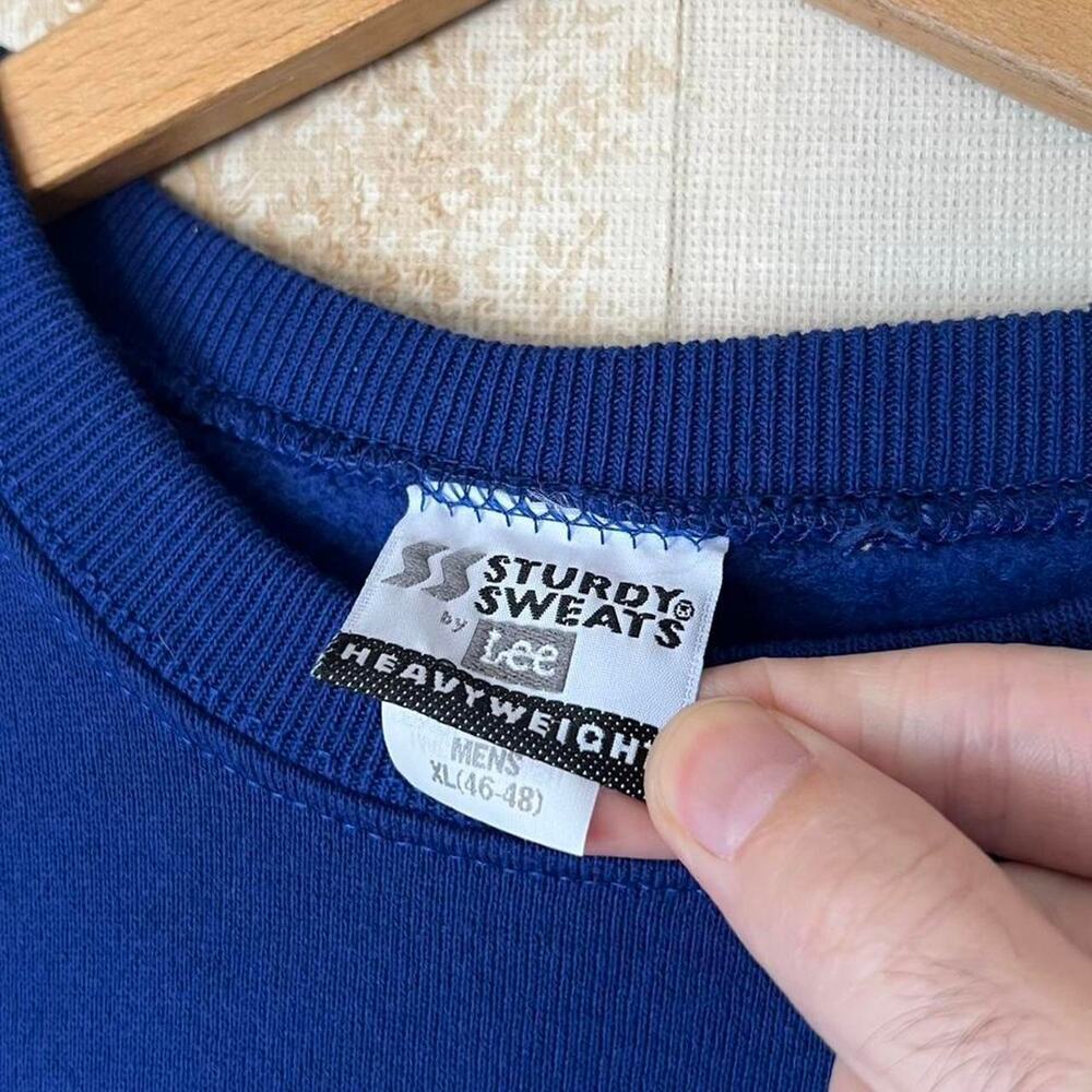 Vtg 90s Rare Purple Lee Sturdy Sweats Sweatshirt | Mallard Duck Nature | Size XL - Picture 3 of 7